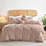 Wake Cloud - Cotton Duvet Cover Set, Queen Size, Dusty Rose Pink, 100% Washed. Fixed Price $52.43.