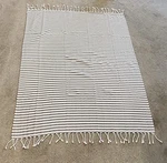 Threshold Gray/white 51X63 Striped Throw Blanket 100% Cotton Coastal Beach Towel. Fixed Price $24.00.