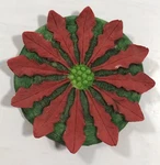 Christmas Holiday Floral Poinsettia Decoration Ceramic Topper Table Display. Fixed Price $12.96.