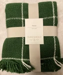 Threshold Woven Windowpane Throw Blanket Green/ivory 50" X 60". Fixed Price $25.00.