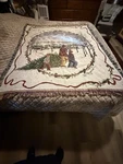 Morgan Vintage Christmas Throw Blanket With Fringe. Great Condition. 60X50.. Fixed Price $22.00.