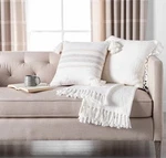 New Hearth & Hand With Magnolia Xl 55X80 Texture Cotton Fringe Bed Throw Blanket. Fixed Price $29.00.