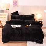 New! Cozy Ultra Soft Plush Black Faux Chic Fluffy Fur Blanket Comforter Set. Fixed Price $158.32.