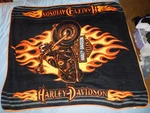 Harley Davidson Motorcycle Fleece Throw Blanket 4'X 5' Flames 2008 Biker. Fixed Price $24.95.