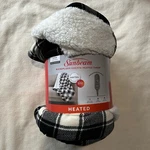 Sunbeam Microplush Sherpa Electric Heated Throw Blanket, Red And Black Plaid. Fixed Price $39.95.