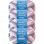 4 * 3.5OZ Soft Velvet Yarn Chenille For Crocheting And Knitting Lig. Fixed Price $26.37.
