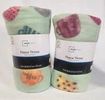Fleece Throw Blanket Mainstay Multicolred With Coffee Cup Designs Two 50" X 60". Fixed Price $13.49.