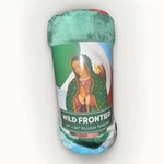 Green Wild Frontier Plush Throw Blanket 50"X60" Virgin Mary Virgen De Guadalupe. Fixed Price $19.49.