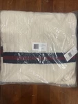 Ralph Lauren Cashmere Throw Blanket Cricket Cable Cream/navy Nwt $595. Fixed Price $325.00.