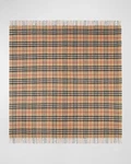Burberry Blanket 100% Cashmere Plaid Fringe Designer 35.4"SQ Throw. Fixed Price $500.00.