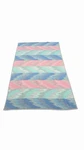 Vtg Acryl Velours Biederlack Blanket Southwestern Zigzag Stripe Pastel 51X74. Fixed Price $35.99.