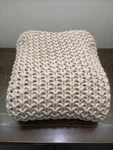 Pottery Barn Bayside Seed Stitch Chunky Knit Throw Blanket 44 X 56" Oatmeal. Fixed Price $65.00.