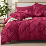 Vacvelt 5 Piece Pinch Pleated Duvet Cover Full/queen Size Set, Burgundy Pintu.... Fixed Price $34.23.
