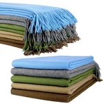 Organic Club Cashmere/wool Blend Throw Blanket Natural Warm Soft Fringed 55X70". Fixed Price $129.95.