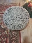 Threshold Gray Pouf Ottoman Woven Hippie Boho Decor 22" X 16". Fixed Price $50.00.