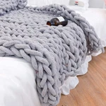 Chunky Knit Blanket 40"*60", 40"X60"(MEDIUM Size Throw), Gray. Fixed Price $63.29.
