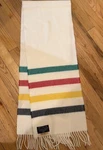 Hbc Hudson's Bay Company 100% Lambs Wool Scarf Multi Stripes Fringe 12X66. Fixed Price $245.99.