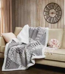 White Charming Grays Sherpa Throw Lodge Quilted Blanket. Fixed Price $29.27.