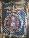 Marine Corps United States Woven Tapestry Throw Fringed Blanket Nos 2002 *read*. Fixed Price $36.95.
