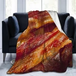 Bacon Flannel Blanket Lightweight Soft Warm Bed Throws For Home Couch R.... Fixed Price $27.53.