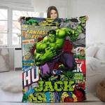 Personalized The Incredible Hulk Green Superhero Giant Poster Blanket. Fixed Price $54.90.
