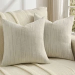 Futei Cream Chenille Throw Pillow Covers 20X20 Inch Set 2,SOFT & Cozy Mete.... Fixed Price $25.44.