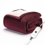Sunbeam Royal Mink Sherpa Heated Personal Throw Blanket - Cabernet New. Fixed Price $44.07.