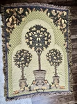 Lemon Trees Tapestry Fringed Woven Throw Blanket Vintage Approximately 70 X53. Fixed Price $35.00.