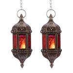 2 Pcs Hanging Hexagon Decorative Moroccan Candle Lantern Holders Handmade. Fixed Price $35.96.