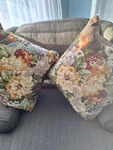 2 Custom Floral Sofa Pillows Pacific Coast Cushion Duck Feathers. Fixed Price $150.00.