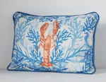 Anthropologie Outdoor Pillow Marina Lobster Blue Natuical Coastal Decor Throw. Fixed Price $45.00.