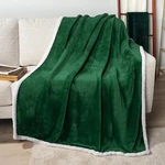 Pavilia Plush Sherpa Fleece Throw Blanket Emerald Green Soft, Warm, Fuzzy Dark. Fixed Price $28.15.
