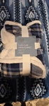 Wayland Square Plush Double Sided Plaid Polyester Throw Blanket Blue White 50X60. Fixed Price $16.74.