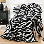 Fuzzy Flannel Throw Blanket For Sofa, Couch, Bed, Black And White Zebra Print. Fixed Price $20.53.