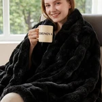 Orinova Black Fluffy Thick Fur Throw Blanket 50X60 For Bed Couch Office Chair.... Fixed Price $68.96.