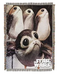 Northwest Star Wars Woven Tapestry Throw Blanket, 48" X 60", Feed The Porgs. Fixed Price $34.99.
