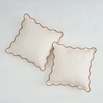 Scalloped Throw Pillow 20" X (pack Of 2), Beige & Khaki. Fixed Price $34.52.