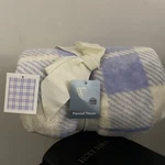 Wayland Square Flannel Blanket Plaid Lavender White Gold 50X70IN Plush Pretty!. Fixed Price $24.99.