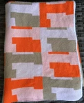 Baublebar Acrylic Blanket Throw Orange Pink Modern Contemporary 40X60 Letter. Fixed Price $29.99.