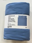 Ikea Angslilja King Duvet Cover With 2 Pillowcases Bed Set Blue Cotton New. Fixed Price $44.98.