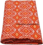 Queen Ikat Throw Summer Orange Cotton Home Decor Blanket Kantha Quilt Bedspread. Fixed Price $62.09.