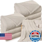Tinideya Pack Sherpa Fleece Throw Blankets Bulk 50"X 60" Soft Plush Wedding. Fixed Price $73.96.