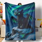 Northern Lights Dragon Flannel Blanket - Soft Cozy Aurora Print Throw. Fixed Price $24.19.