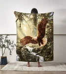 Regal Comfort - Eagle's Flight Faux Fur Printed Throw Blanket 50"X60". Fixed Price $23.99.