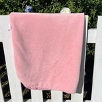 Brookstone Spa Ply Plush Satin Throw Double-sided Travel Blanket Pink 36X52. Fixed Price $74.95.