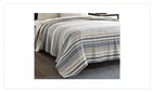 Eddie Bauer Herringbone Stripe Blanket, Blue. Fixed Price $89.99.
