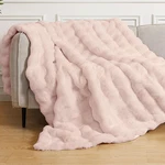 Pink Fluffy Double Sided Blanket For Couch Living Room Faux Fur 50X60 Fuzzy Thro. Fixed Price $251.41.