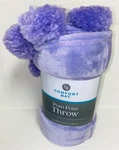 New Comfort Bay Purple Soft 50IN 60IN Throw Blanket With Poms. Fixed Price $15.99.