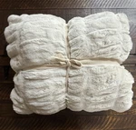 Pottery Barn Faux Fur Ruched Throw Blanket Ivory 50 60 New!. Fixed Price $130.00.