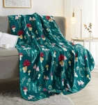 Teal Boho Fairy Garden Mushrooms Fleece Throw Blanket Cottagecore. Fixed Price $19.90.